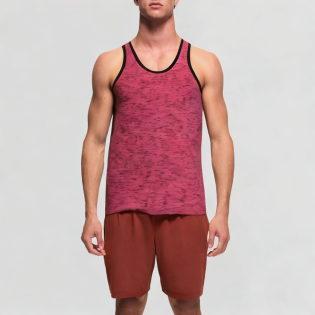 Bordered solid color sports vest fitness