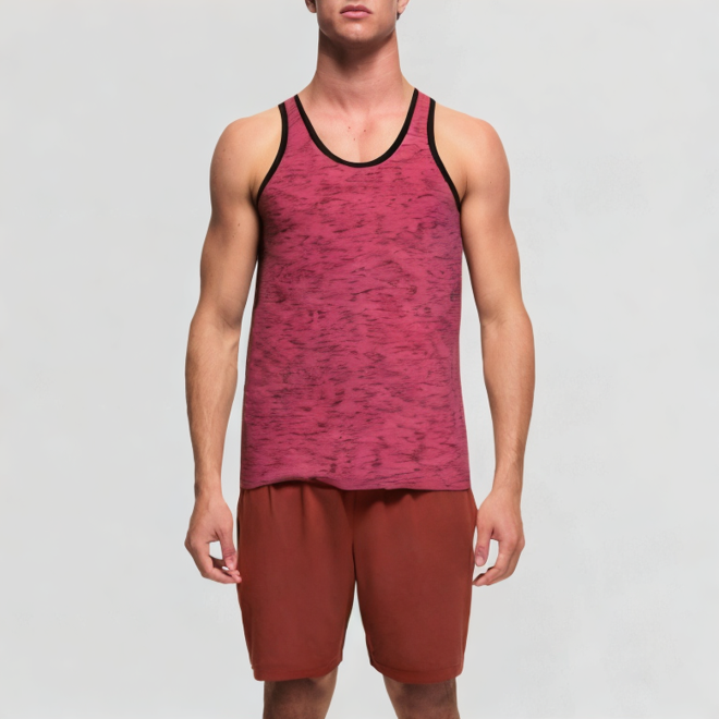 Bordered solid color sports vest fitness