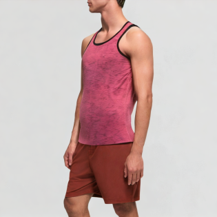Bordered solid color sports vest fitness