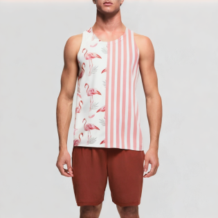 Pink striped animal pattern vest