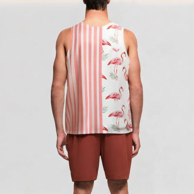 Pink striped animal pattern vest