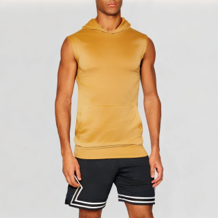 Pure cotton tight vest with hood