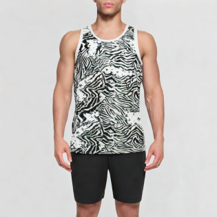 Striped printed sleeveless vest
