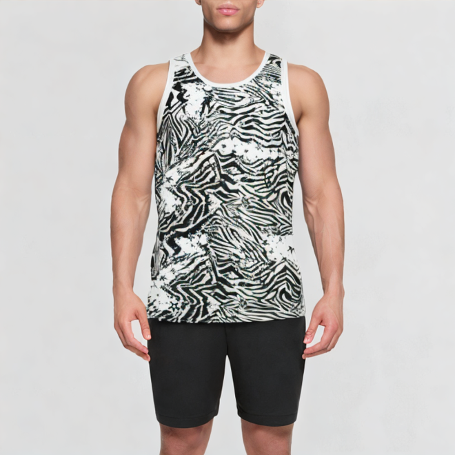 Striped printed sleeveless vest