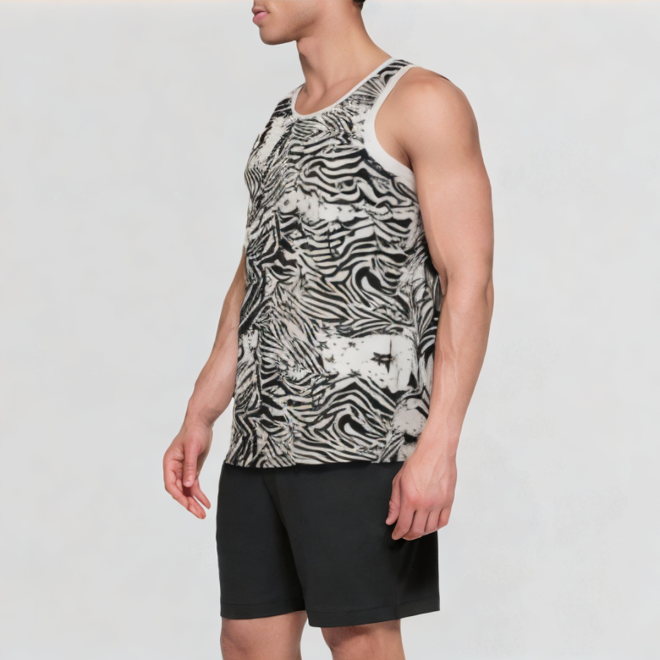 Striped printed sleeveless vest