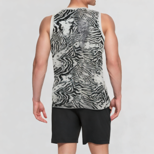 Striped printed sleeveless vest