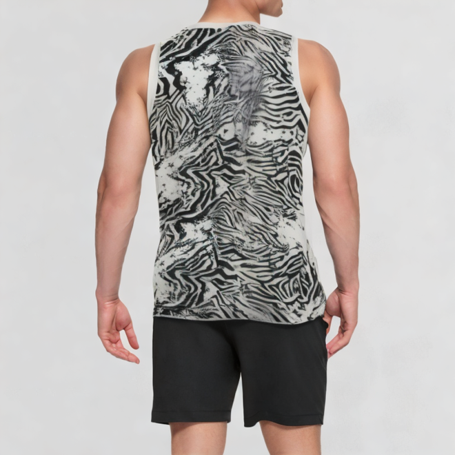 Striped printed sleeveless vest