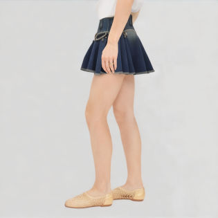 Breathable casual retro street style pleated skirt
