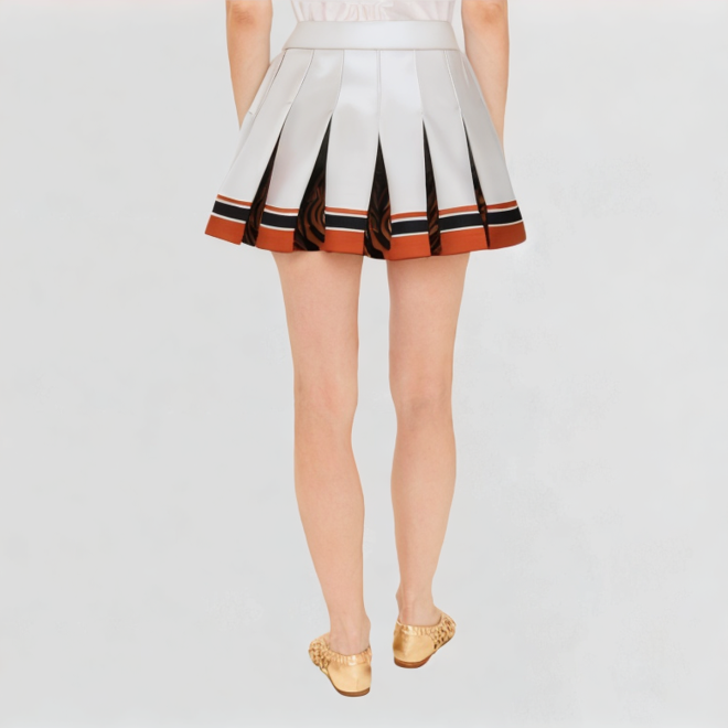 Pleated sexy women's mini skirt