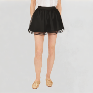High-waisted slit plus-size skirt for women