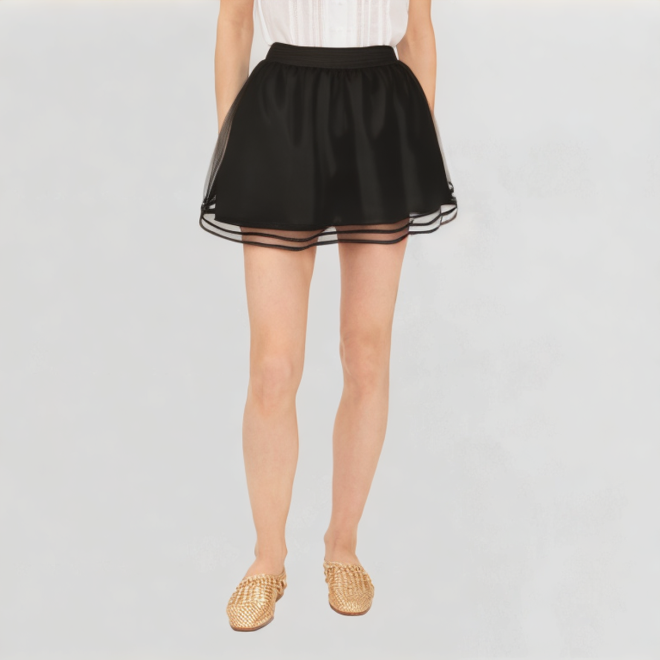 High-waisted slit plus-size skirt for women