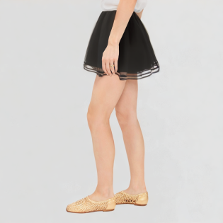 High-waisted slit plus-size skirt for women