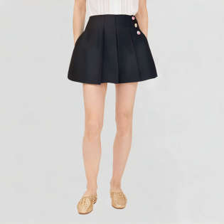 White pleated skirt short high waist