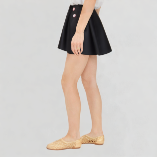 White pleated skirt short high waist