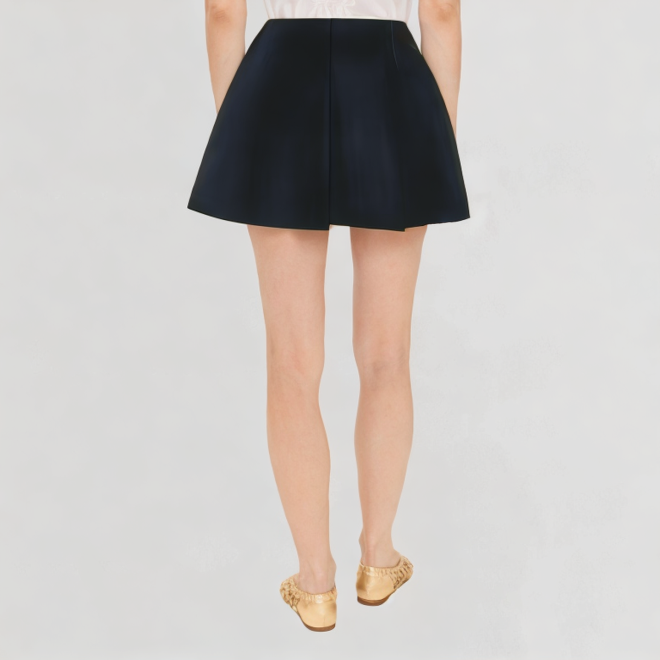 White pleated skirt short high waist