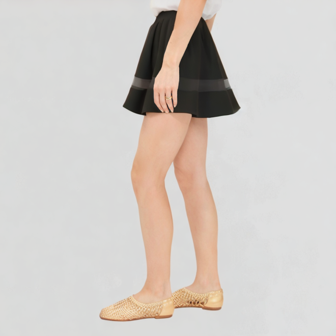 High waist women's high-quality pleated skirt