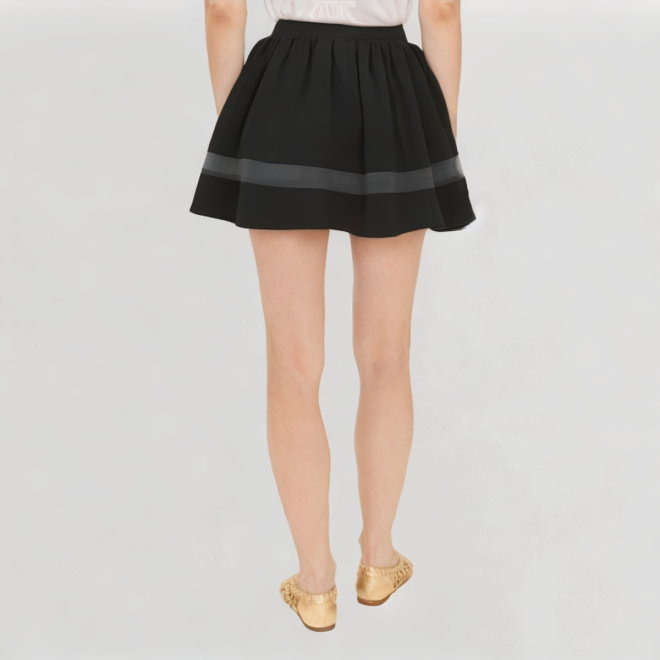 High waist women's high-quality pleated skirt
