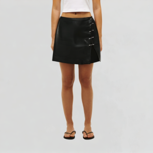 Sexy high-quality women's leather skirt