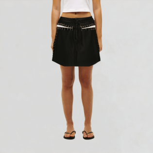 waist zipper leather a-line skirt mini skirt