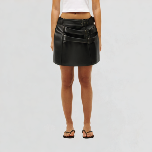 asymmetrical pencil leather skirt fashion style