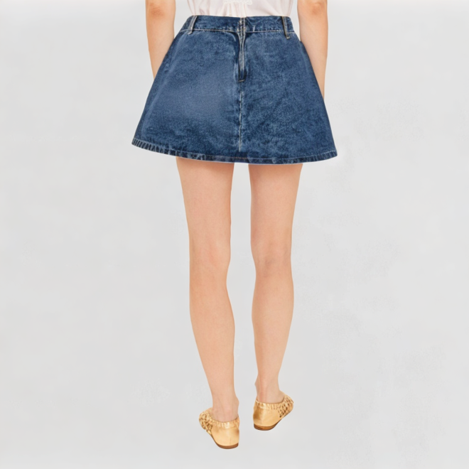 Pearl embellished mini skirt bow skirt