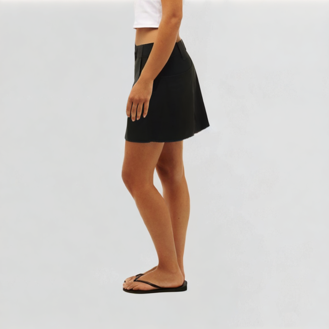 High waist slim stitching button denim short skirt