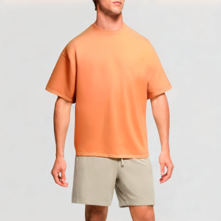 Natural batik acid-washed T-shirt