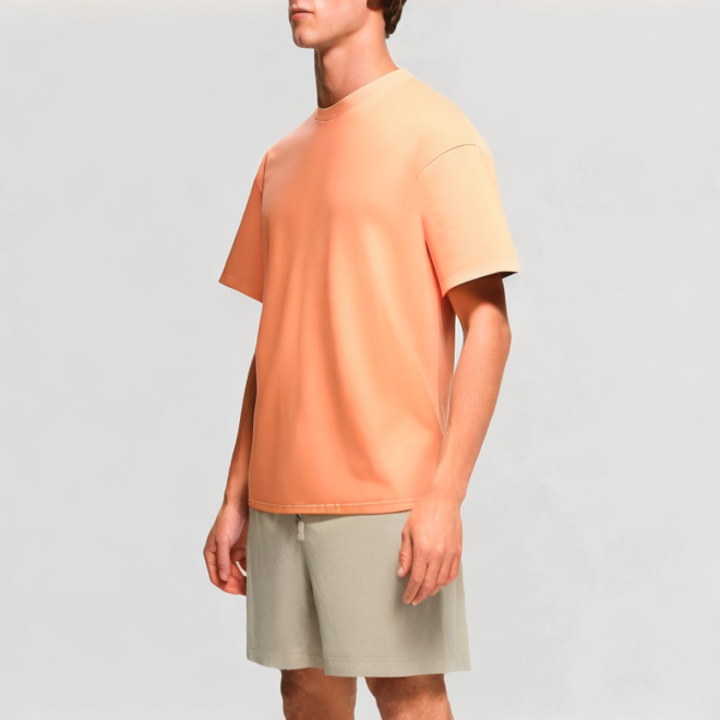 Natural batik acid-washed T-shirt
