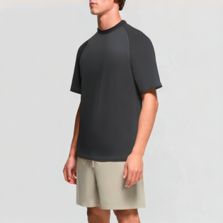 T-shirt with shoulder collar