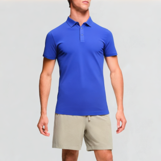 Men's printed stand-up collar T-shirt