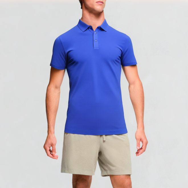 Men's printed stand-up collar T-shirt