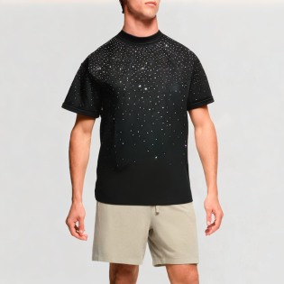 Fashionable shiny rhinestone shirt