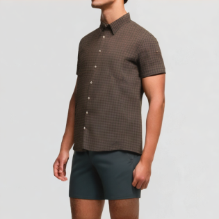 High-quality plaid button t-shirt
