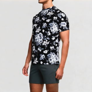 Round neck flower print T-shirt