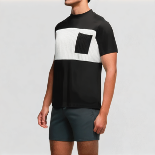 Fashion chest pocket contrast color T-shirt