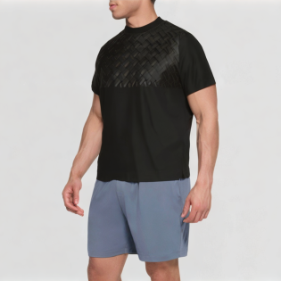 Solid Color T-shirt with Braided Belt Design