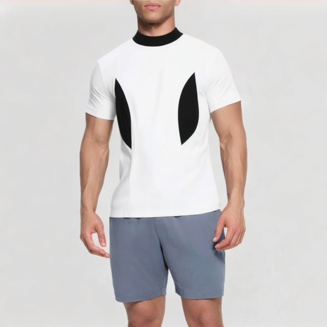 Black and white rabbit ear pattern printed T-shirt