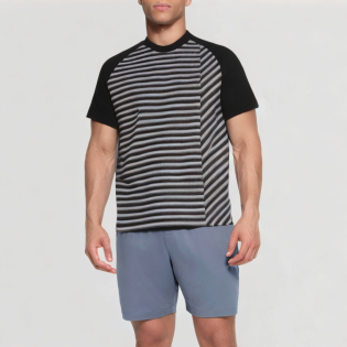 Striped stitching casual high quality T-shirt