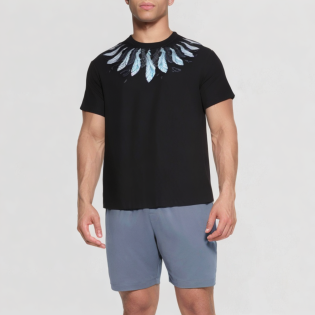 Breathable feather printed T-shirt