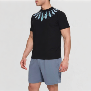Breathable feather printed T-shirt
