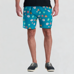 Drawstring printed men's street shorts