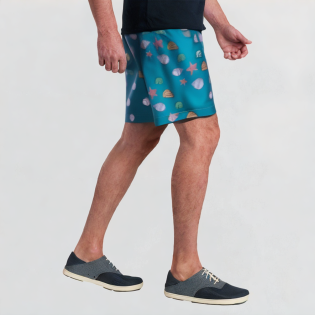 Drawstring printed men's street shorts