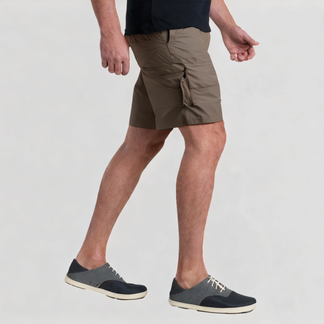 Solid pattern canvas shorts