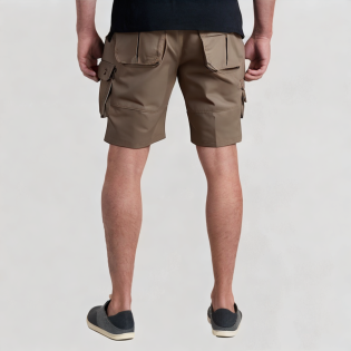 Solid pattern canvas shorts
