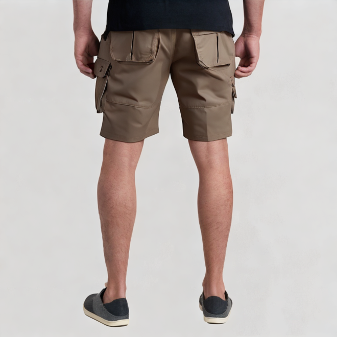 Solid pattern canvas shorts