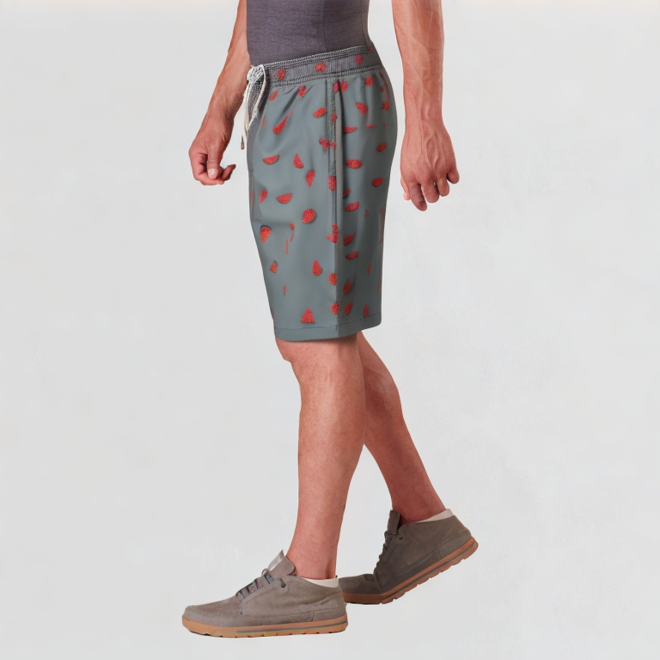 Mesh drawstring printed men's shorts