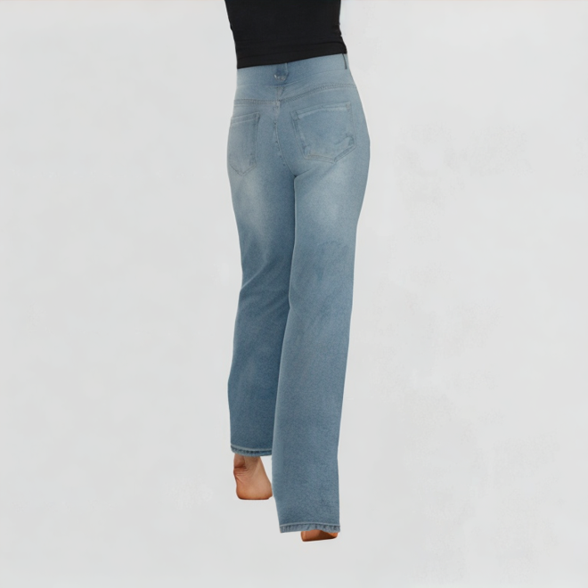 Light Blue High-Waist Wide-Leg Jeans