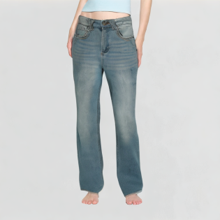 Retro Light Blue Flared Jeans