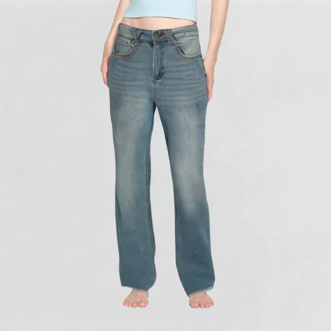 Retro Light Blue Flared Jeans