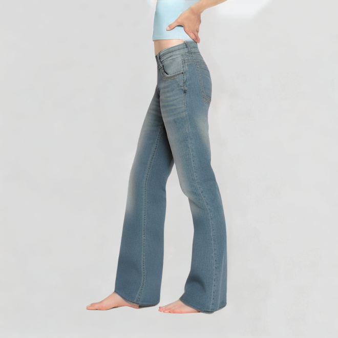 Retro Light Blue Flared Jeans